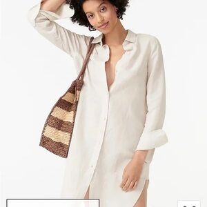 Jcrew linen-cotton blend swim coverup, XS